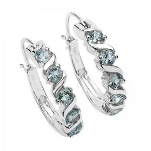 1.20ctw Genuine Topaz Hoop Earrings